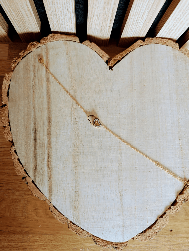 Bracelet double coeur doré