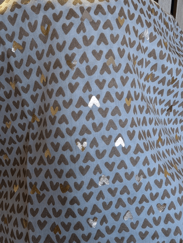 foulard petit coeur beige