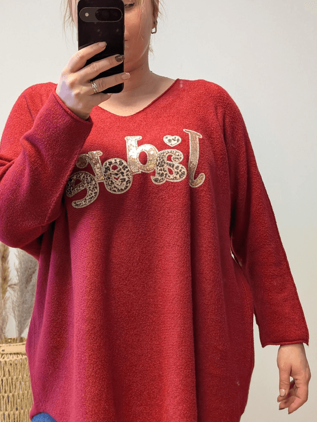 Pull J'adore bordeau TU 44/50