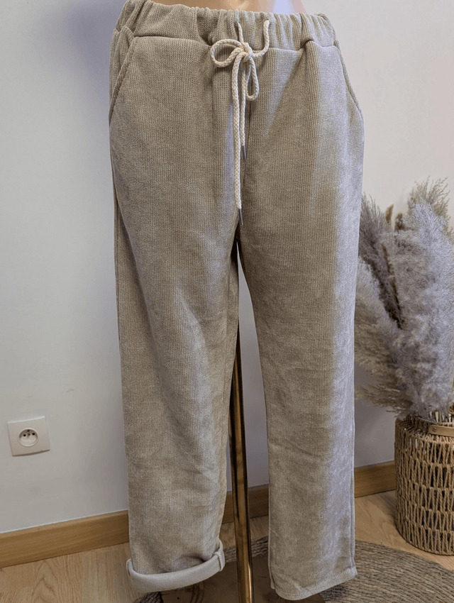 Pantalon velour Paul beige TU 38/44