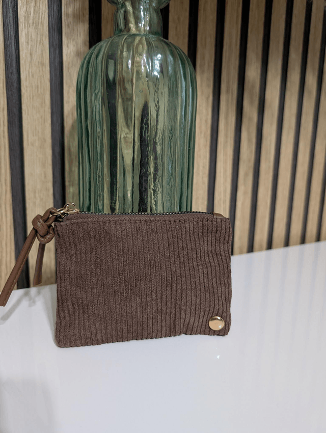 Porte monnaie velour chocolat 