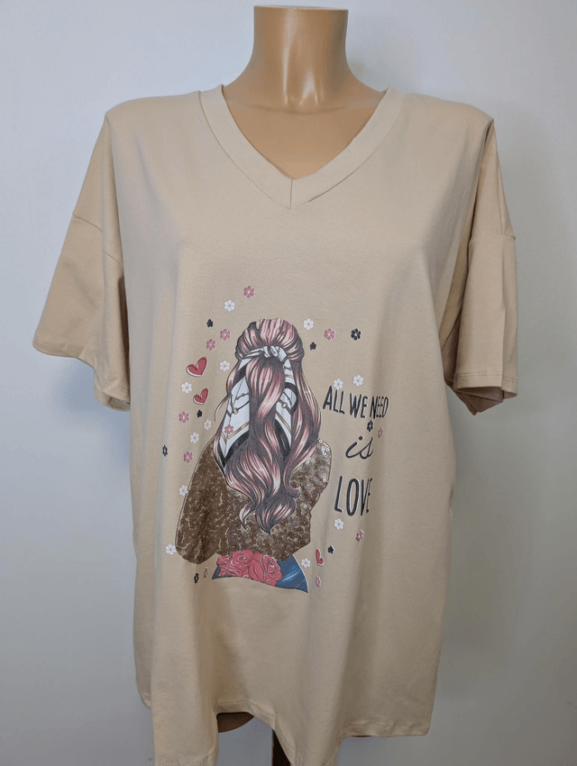 Tee shirt Mom beige TU 44/50