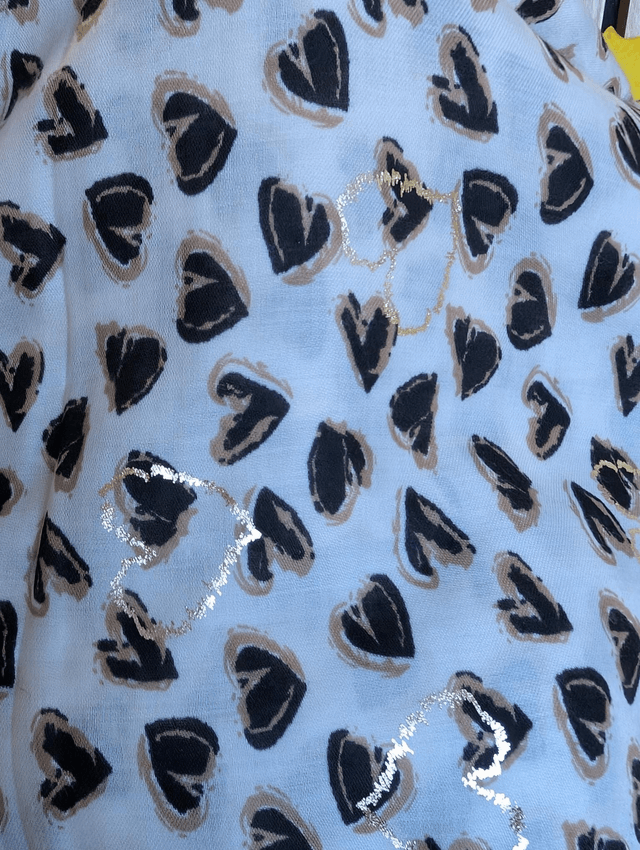 foulard coeur beige 