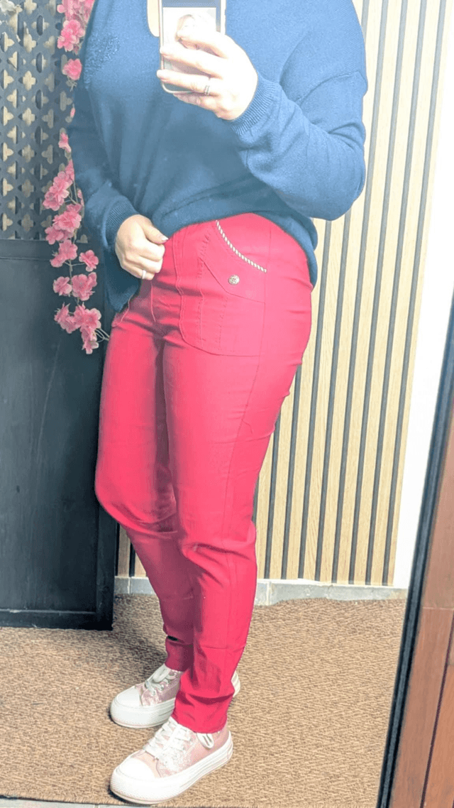 Pantalon nino rouge Taille 52