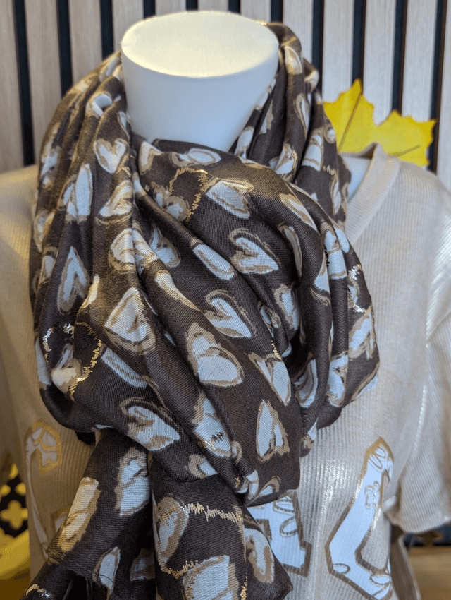 Foulard coeur chocolat 