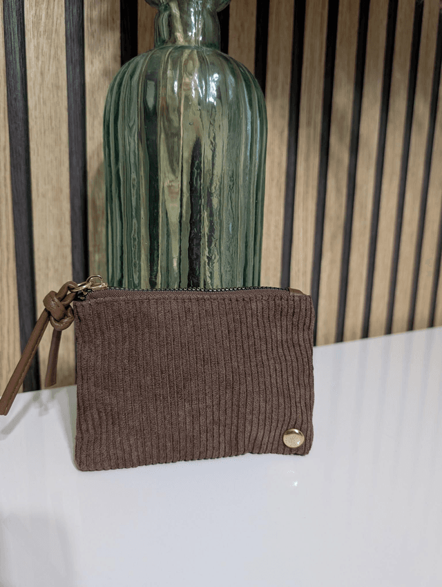 Porte monnaie velour chocolat 