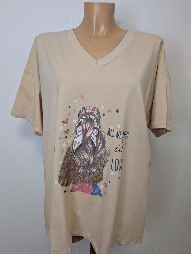 Tee shirt Mom beige TU 44/50