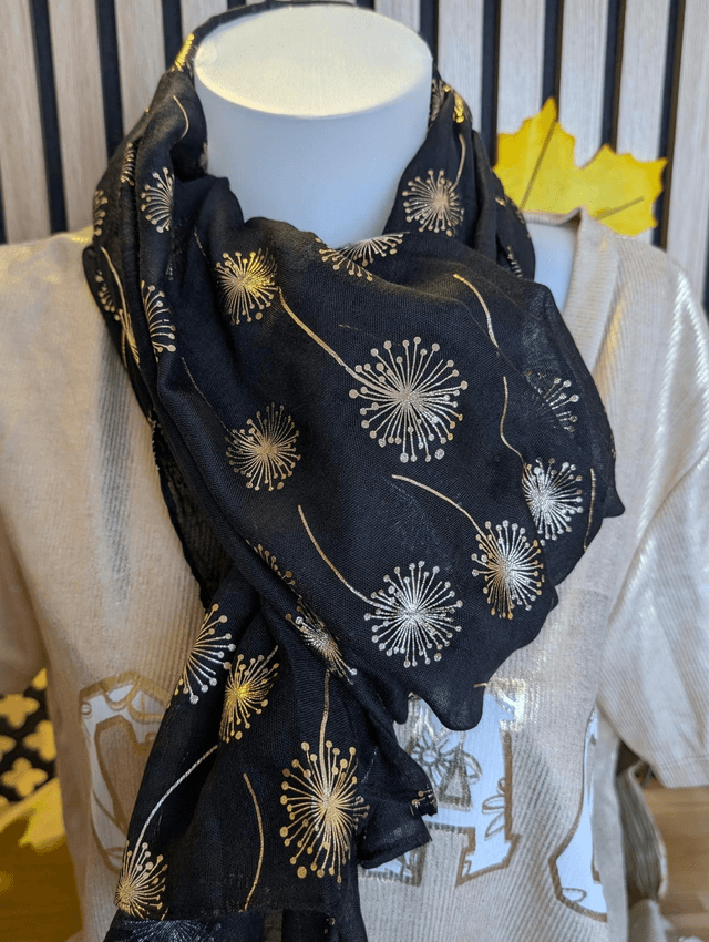 Foulard pissenlit noir