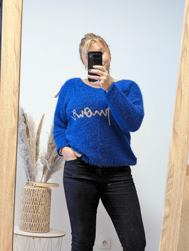 Pull Amour bleu roi TU 36/44