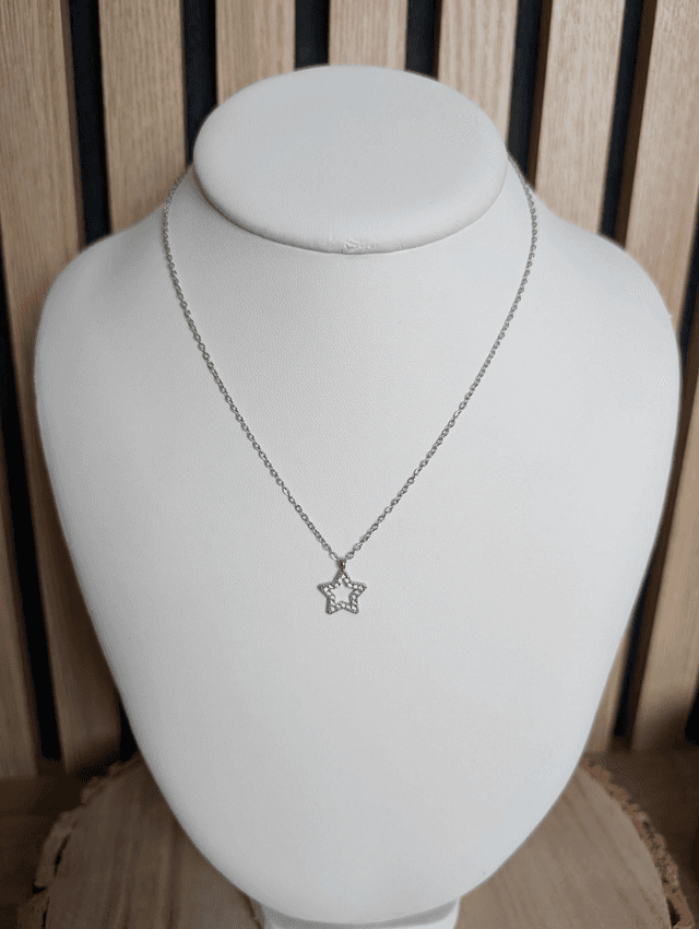 Collier étoile argenté 
